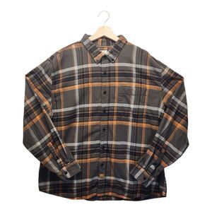 Dubinik Windowpane Plaid Flannel Long Sleeve Button Down Shirt XXL